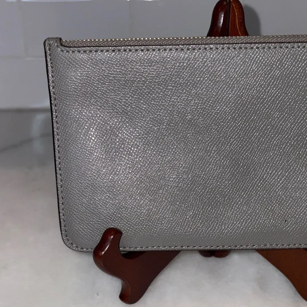 Coach Wristlet Bag Purse Leather Cross Grain Clutch Wallet - Picture 5 of 16